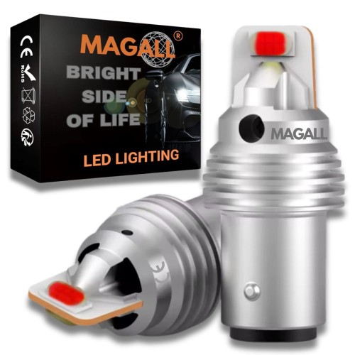 ŻARÓWKI LED P21/5W BAY15D 1157 MAGALL CZERWONE BARDZO MOCNE 1600LM STOP 12V