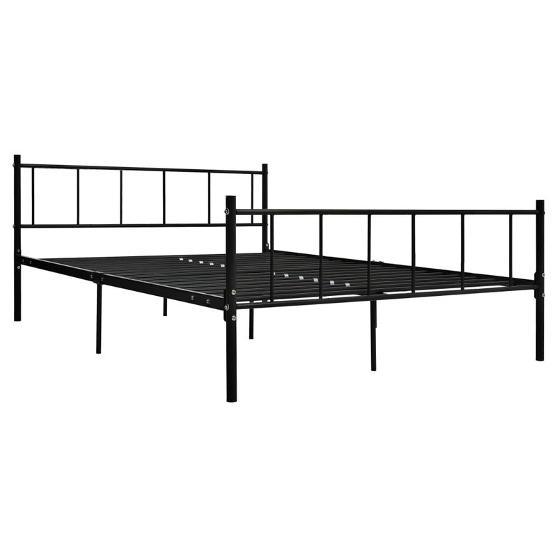Łóżko Metalowe Czarne Rama Łóżka Ze Stelażem Do Sypialni Pokoju 180 x 200 cm