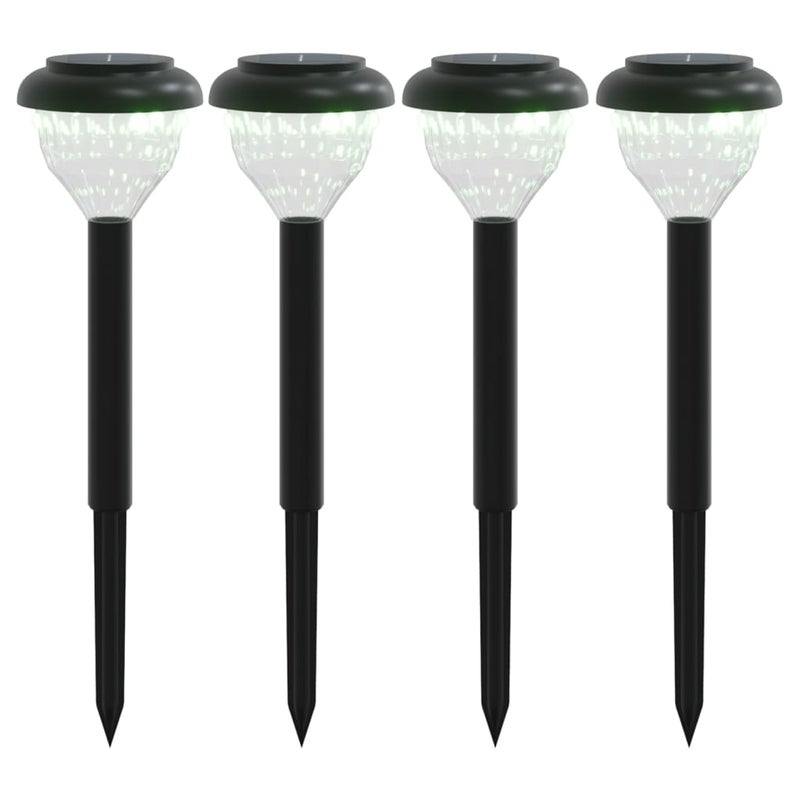 Zestaw 4 palików do lamp solarnych oświetlających ścieżki, białe ciepłe i RGB