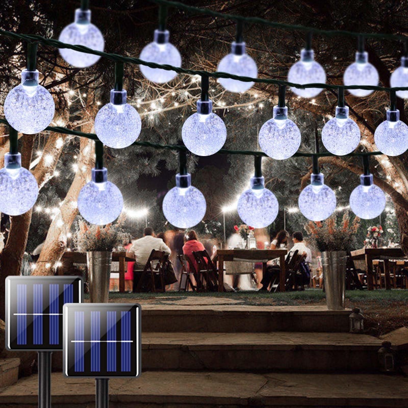 Zestaw solarnych łańcuchów świetlnych m wodoodpornych diod LED do ogrodu kawiarni altany na imprezę dekoracja zewnętrzna światło białe