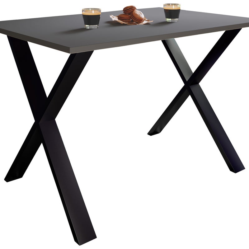 VCM Stół do jadalni Xona Czarny / Antracyt H. 76 x B. 110 x T. 50 cm