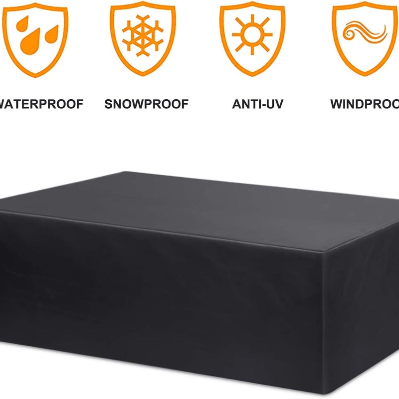 Pokrowiec na meble ogrodowe, wodoodporny pokrowiec na stół ogrodowy, pokrowiec ochronny na narożny zestaw mebli ogrodowych - 126*126*74CM