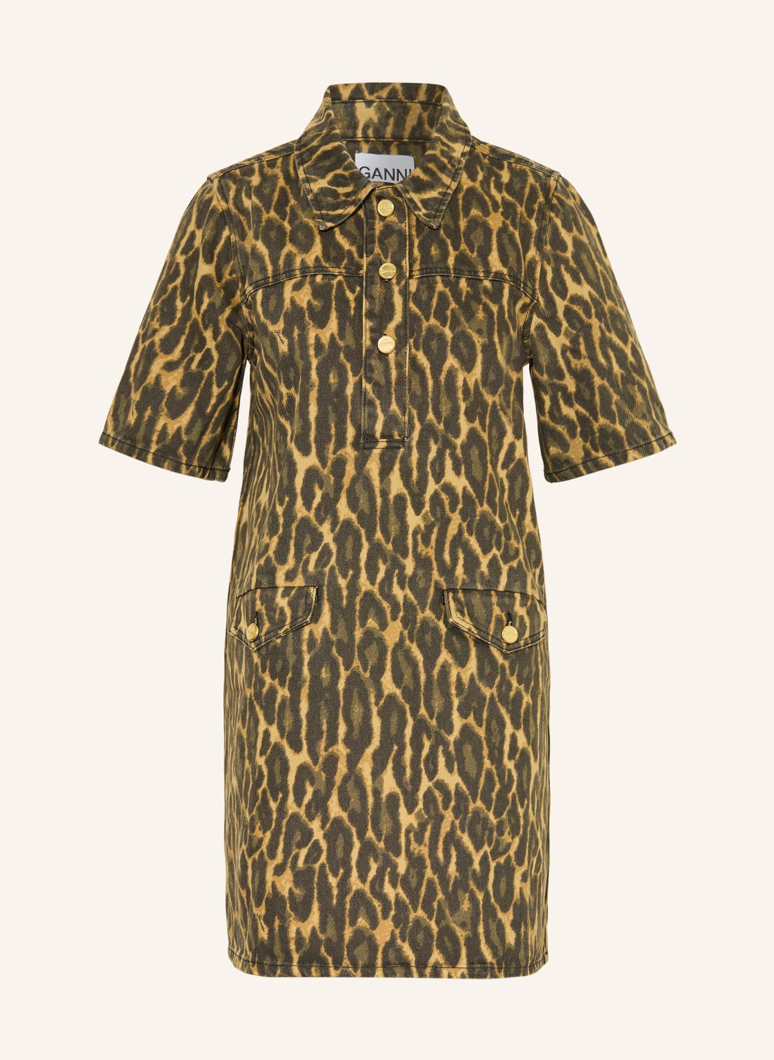 Ganni Sukienka Jeansowa beige