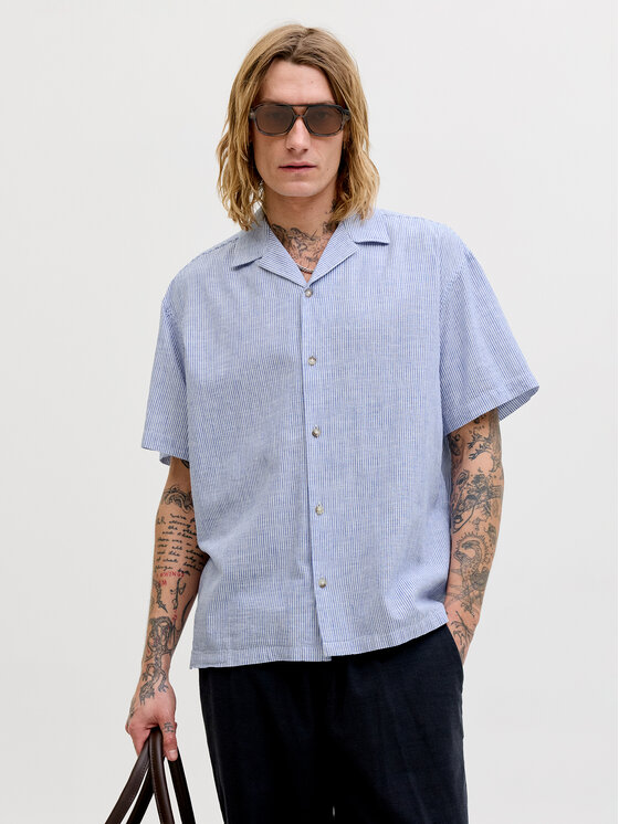 Jack & Jones Koszula Summer 12289191 Niebieski Relaxed Fit