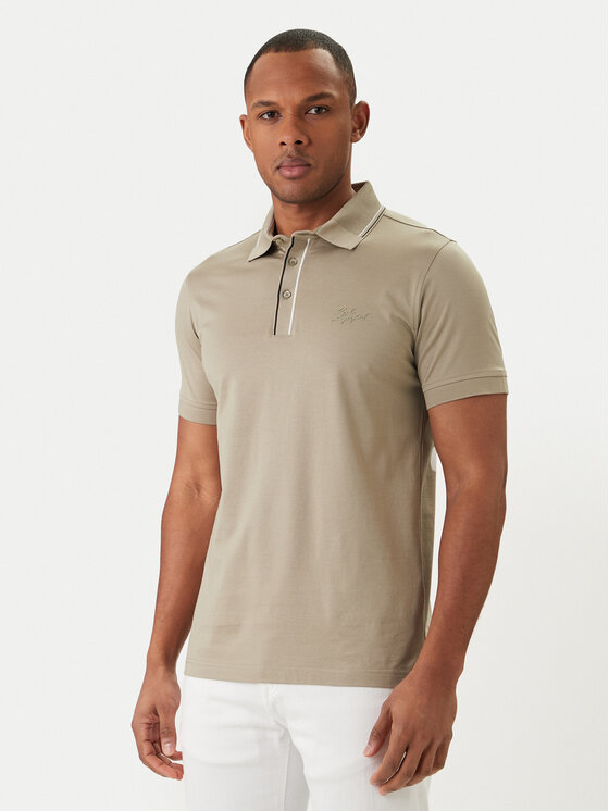 KARL LAGERFELD Polo 745002 562200 Khaki Regular Fit