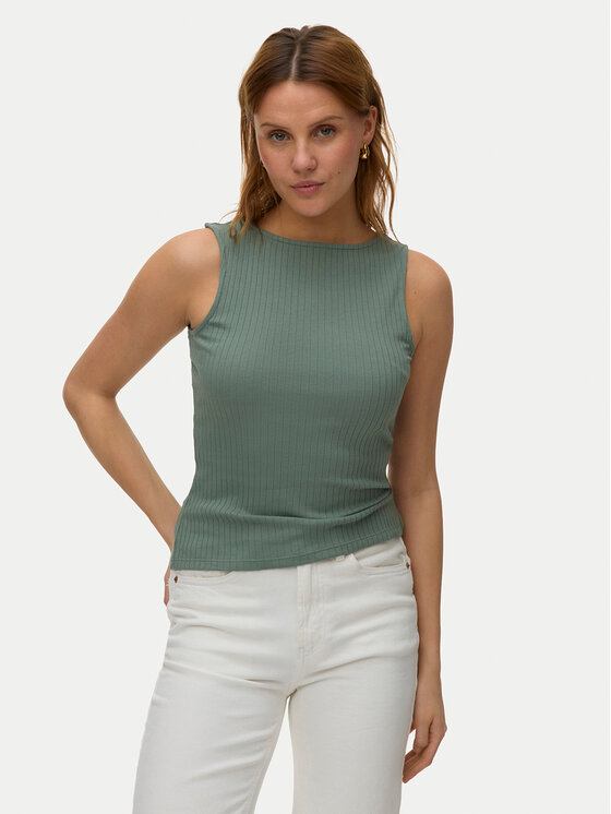 Vero Moda Top Ruby 10342997 Zielony Slim Fit
