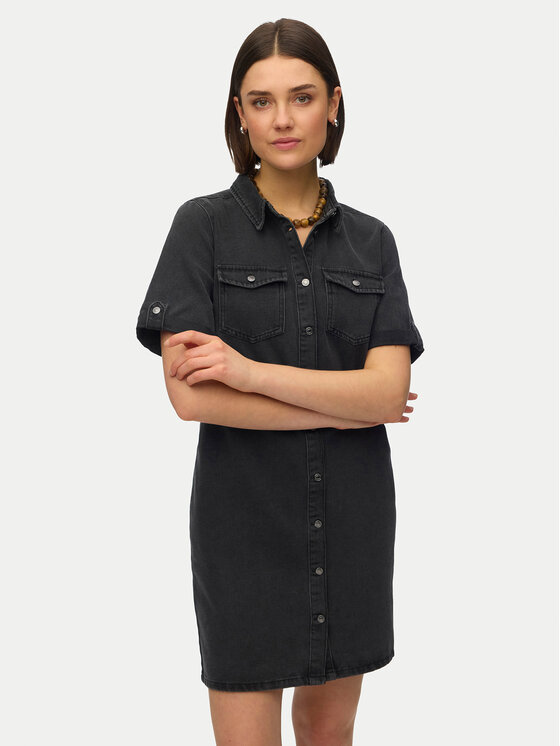 Vero Moda Sukienka jeansowa Jennie 10309665 Czarny Regular Fit