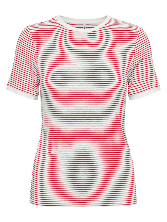 ONLY T-Shirt Tine 15315406 Czerwony Regular Fit