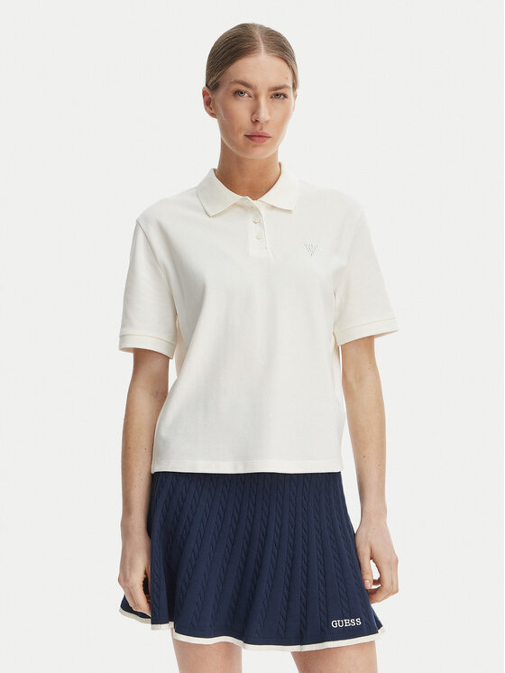 Guess Polo V6GP11 K3278 Biały Regular Fit