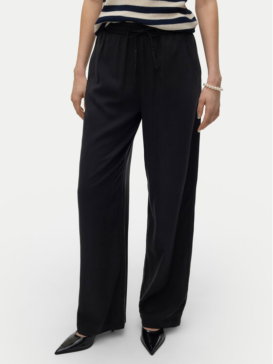 Vero Moda Spodnie materiałowe Bree 10304898 Czarny Loose Fit