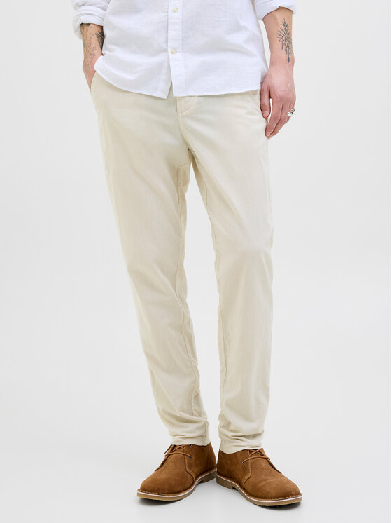 Jack & Jones Chinosy Stace 12248604 Écru Tapered Fit