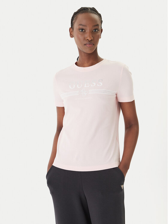 Guess T-Shirt V6GI07 K2968 Różowy Regular Fit