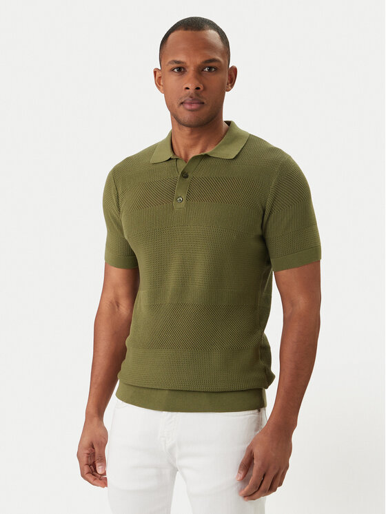 KARL LAGERFELD Polo 655009 562301 Zielony Regular Fit
