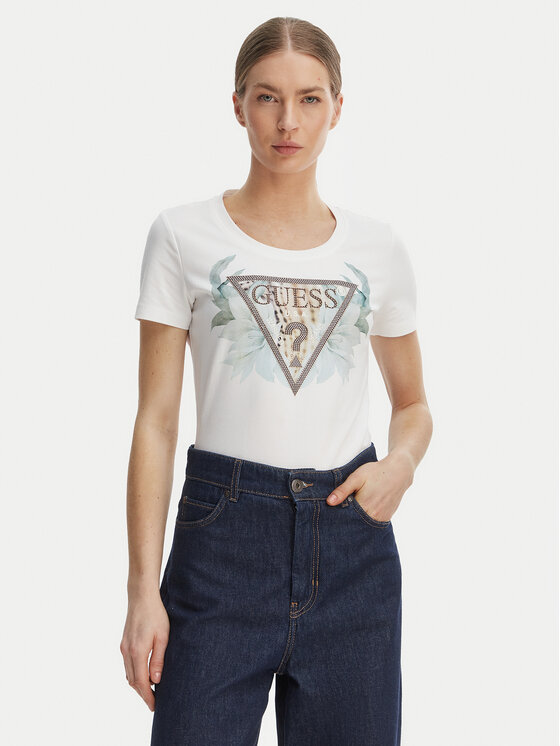 Guess T-Shirt W6GI12 K3027 Biały Regular Fit