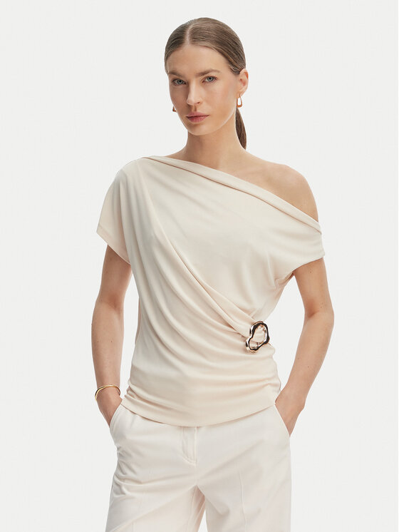 Rinascimento Bluzka CFC0128664003 Beżowy Regular Fit