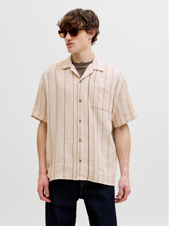 Jack & Jones Koszula Bradley 12290119 Beżowy Regular Fit