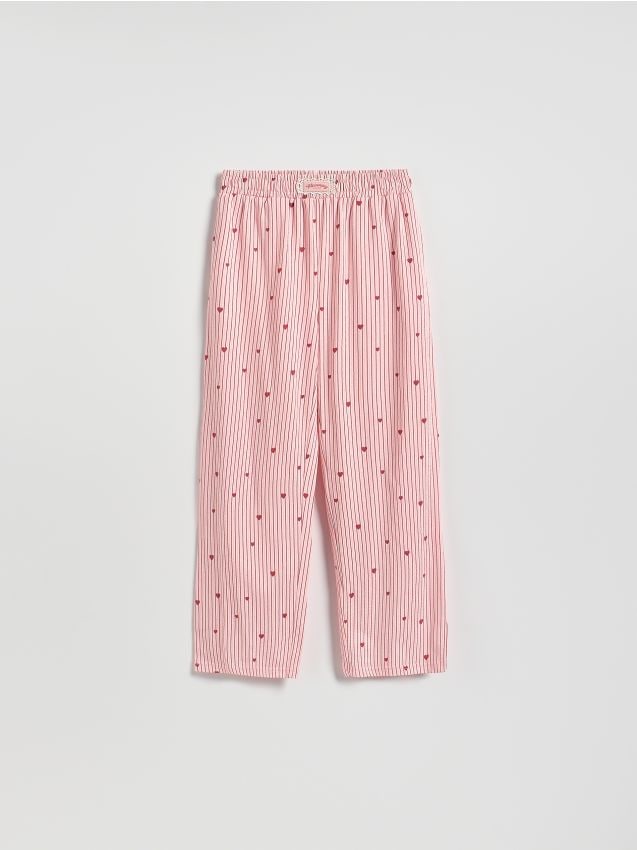 Reserved - Spodnie w paski - pastelowy róż