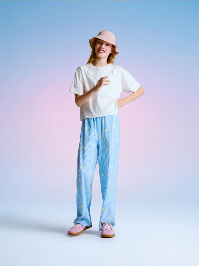 Reserved - Spodnie w paski - jasnoniebieski