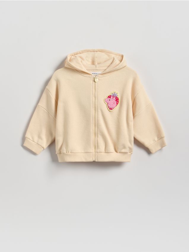 Reserved - Bluza z kapturem Świnka Peppa - kremowy