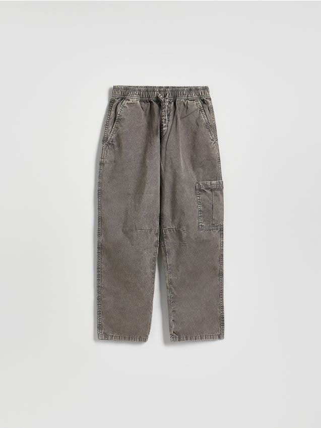 Reserved - Bawełniane spodnie - jasnoszary