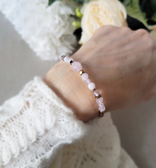 KOZIOROŻEC- z kwarcem różowym Zodiakalna bransoletka