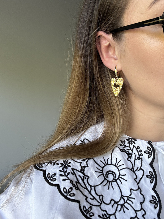 Kolczyki pozłacane Serce