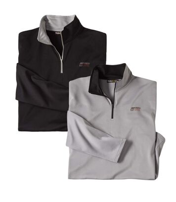 Zestaw 2 polo z suwakiem Expedition Mężczyzna Atlas For Men - Kolor : Czarny - Rozmiar : 4XL