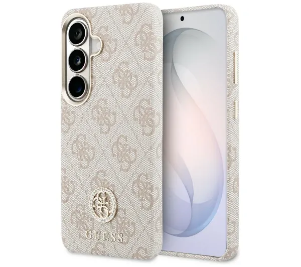 Guess 4G Rhinestone Round Logo MagSafe do Galaxy S26+ Różowy