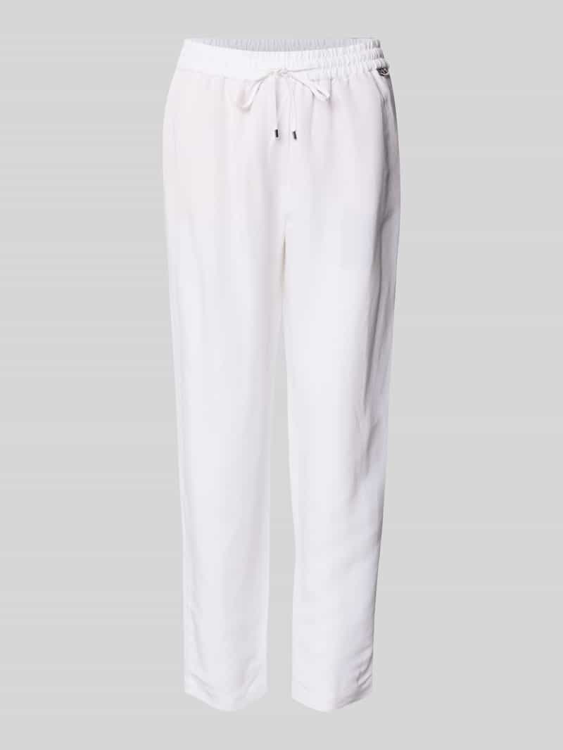 Spodnie materiałowe o kroju straight fit z mieszanki wiskozy z dodatkiem lnu