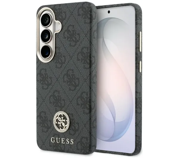 Guess 4G Rhinestone Round Logo MagSafe do Galaxy S26+ Czarny