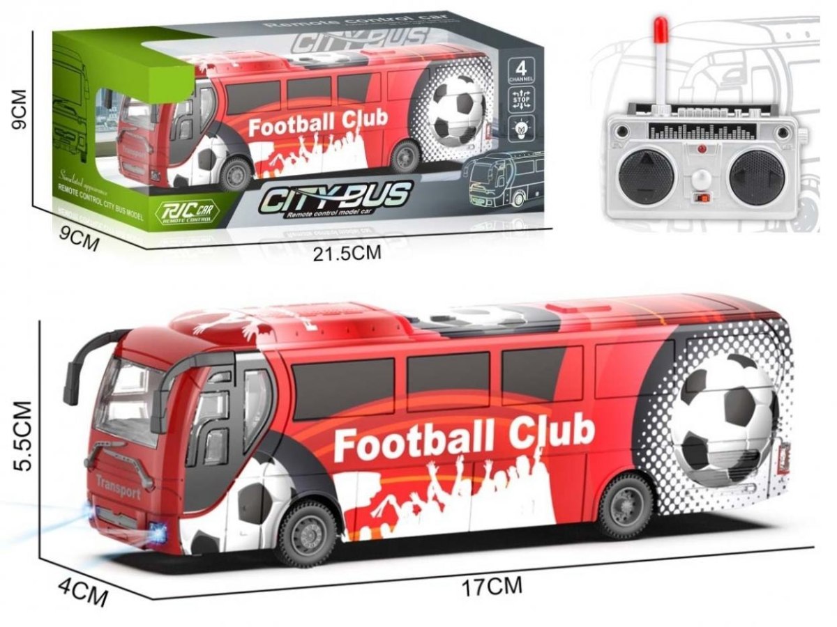 Autobus piłkarski R/C czerwony