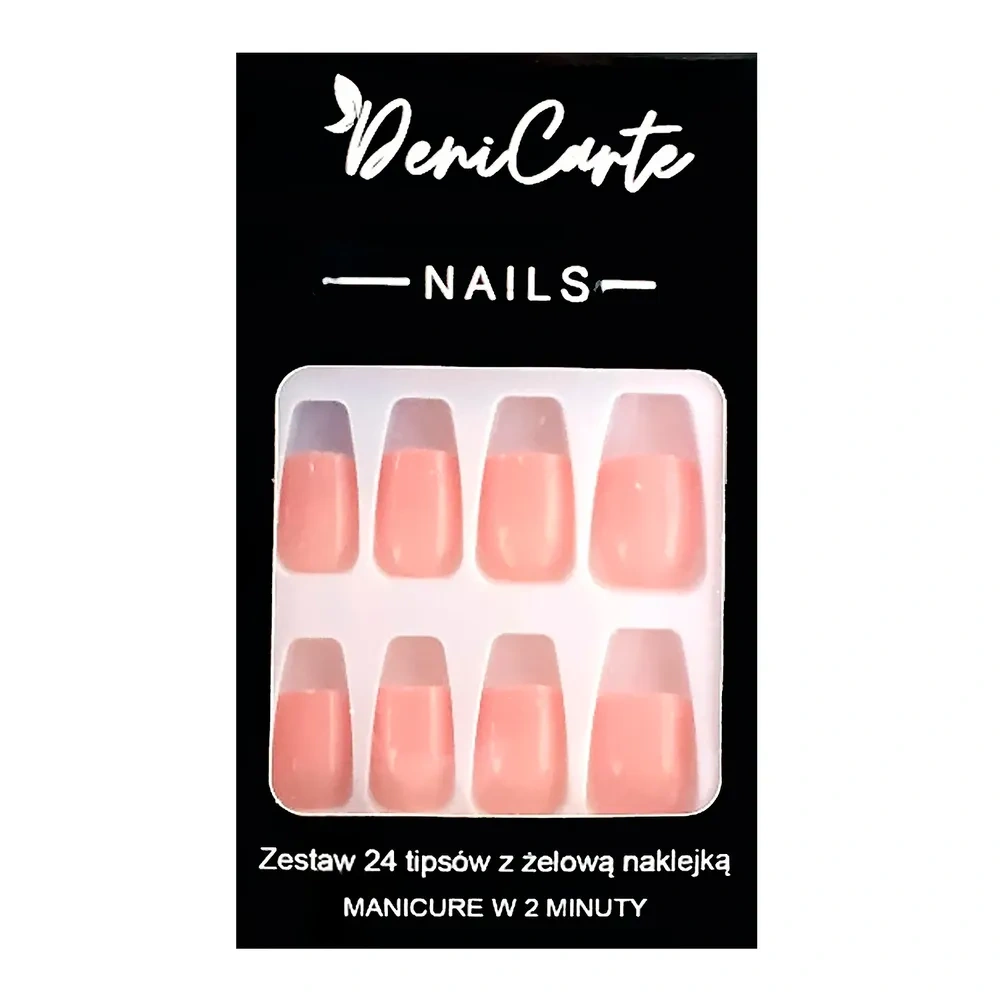 Deni Carte zestaw 24 tipsów z żelową naklejką