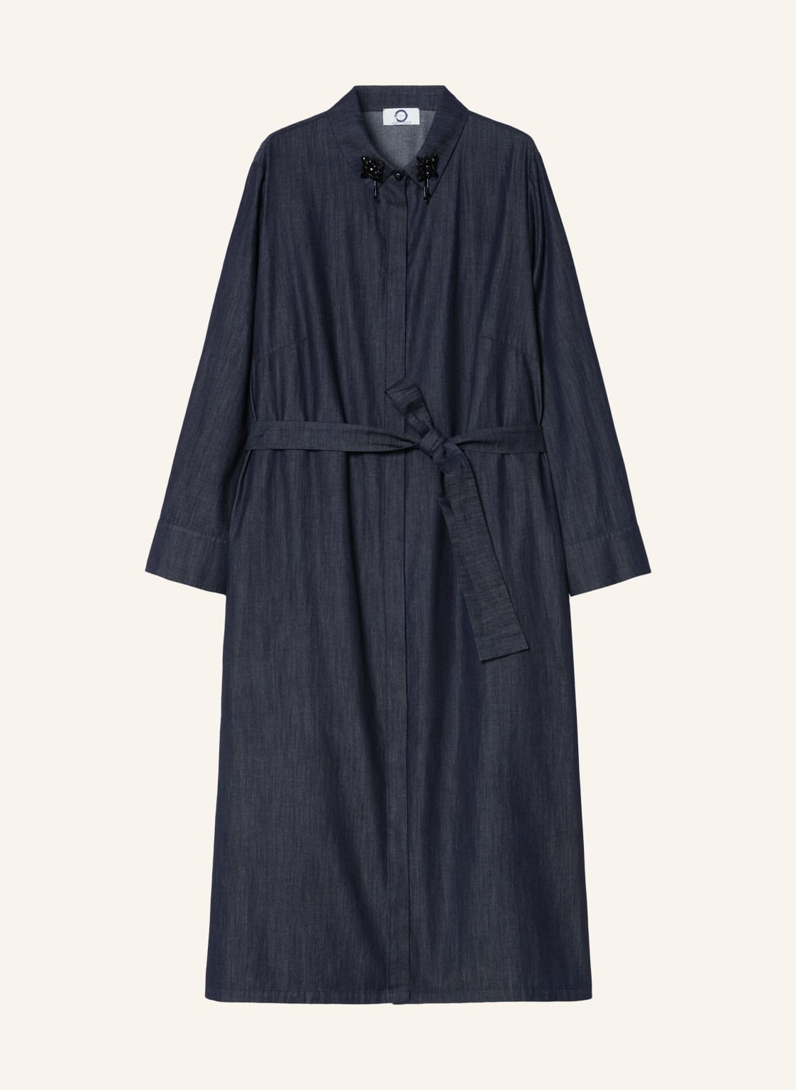 Marina Rinaldi Sukienka Koszulowa Mrvriga W Stylu Jeansowym Z Ozdobnymi Perełkami blau