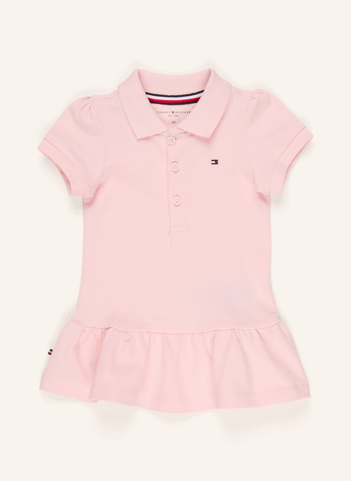 Tommy Hilfiger Sukienka Polo Z Pikowanym Wzorem I Falbanami rosa