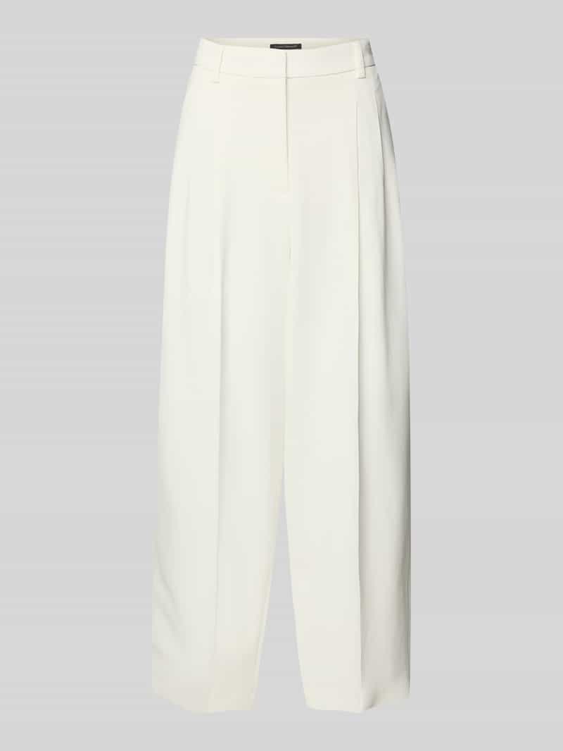 Spodnie materiałowe o kroju wide fit z mieszanki wiskozy z zakładkami w pasie