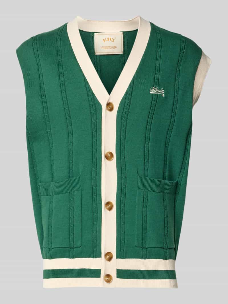 Kamizelka o kroju regular fit z imitacji dzianiny z wyhaftowanym logo