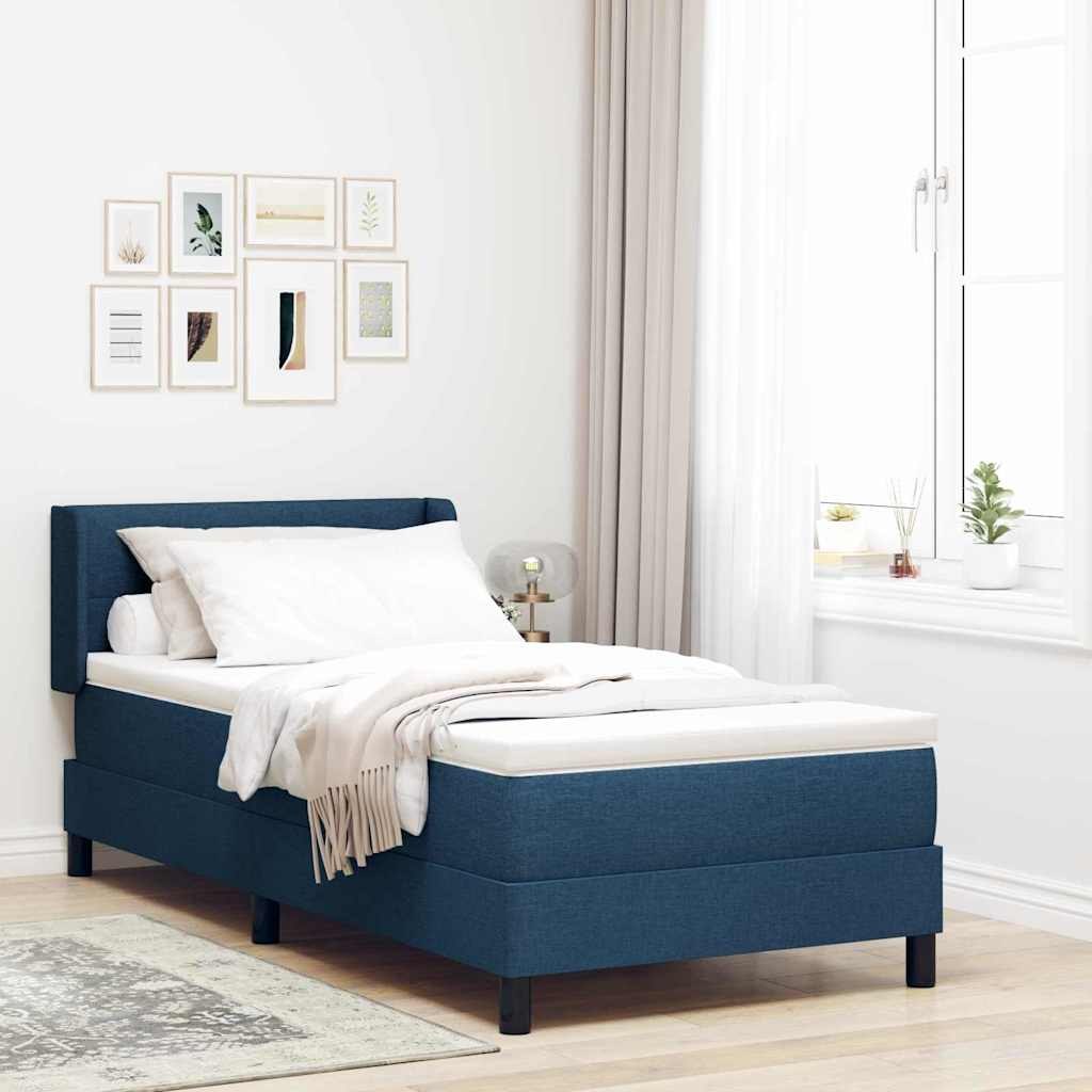 VidaXL Łóżko sprężynowe z materacem Niebieski 200 x 90 cm Poliester