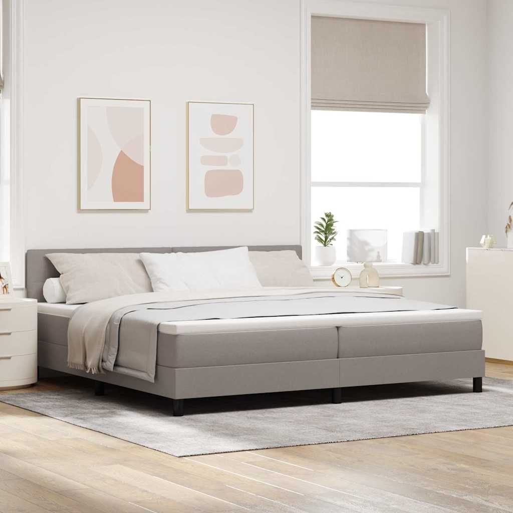 VidaXL Łóżko sprężynowe z materacem Ciemnoszary 200 x 200 cm tkanina