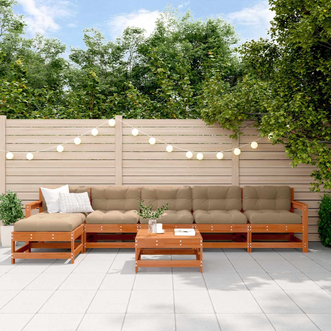 VidaXL Zestaw wypoczynkowy w ogrodzie 6 pcs Woskowy Brąz