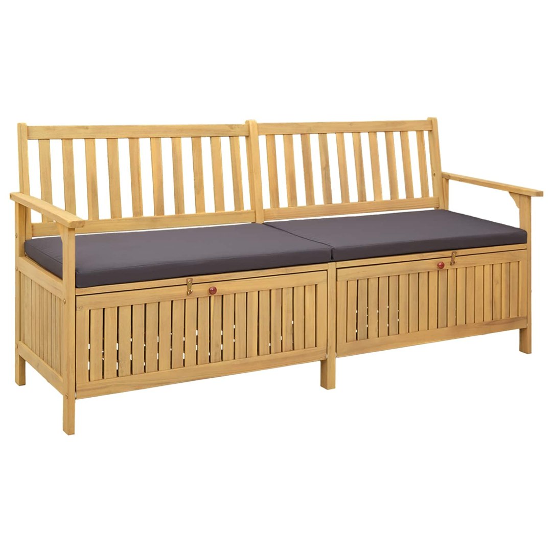 VidaXL Ławka z miejscem do przechowywania z poduszką z przechowywaniem