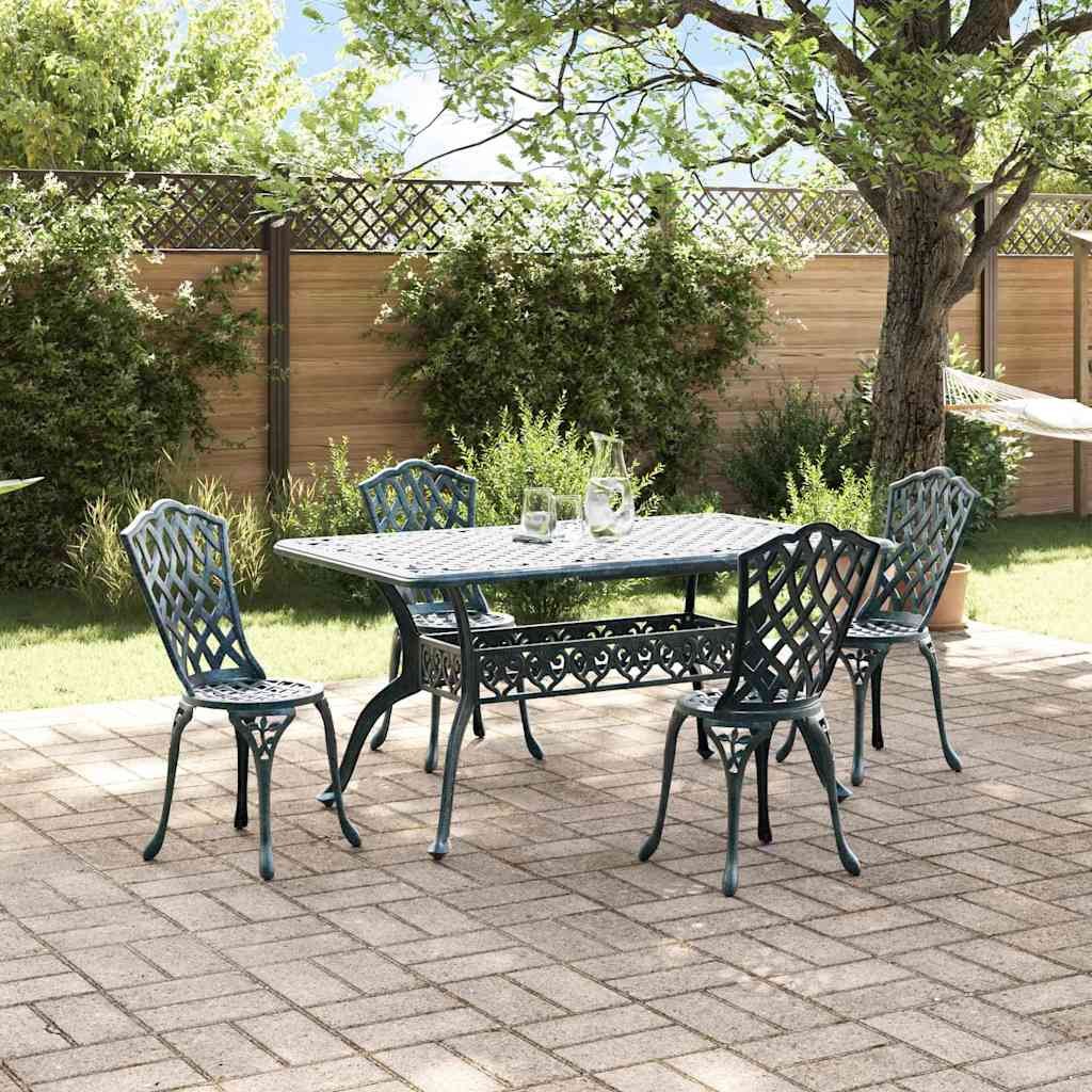 VidaXL Zestaw do jadalni w ogrodzie 5 pcs Zielony Aluminium