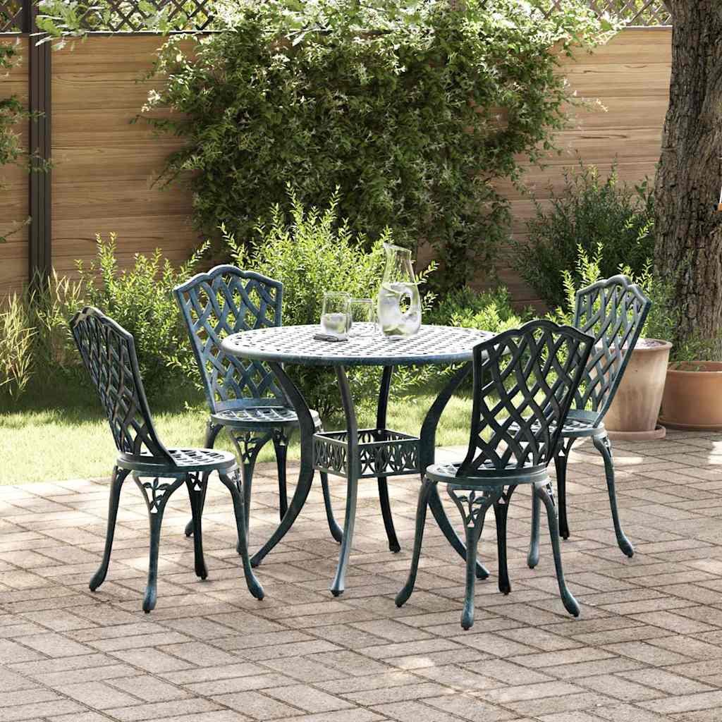 VidaXL Zestaw do jadalni w ogrodzie 5 pcs Zielony Aluminium