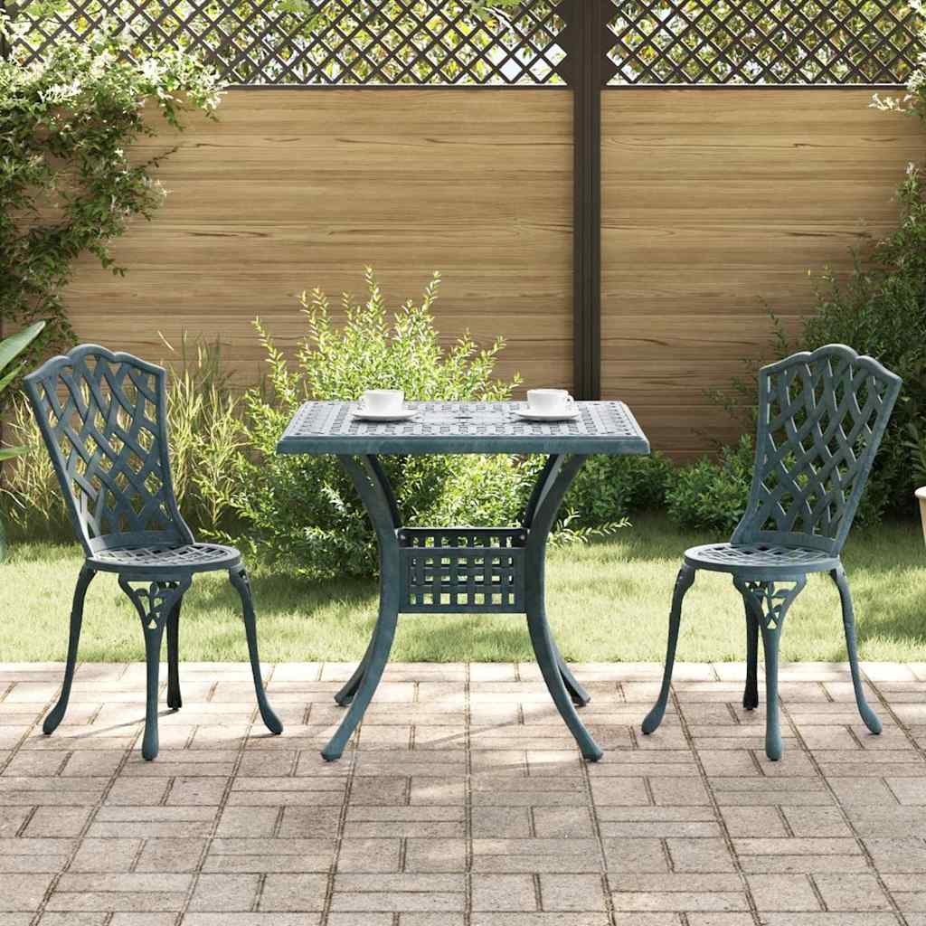 VidaXL Zestaw stołów ogrodowych 3 pcs Zielony Aluminium odlewane