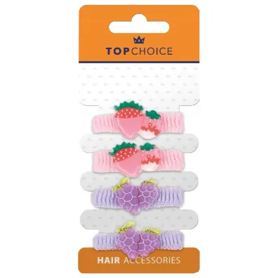 Top Choice Frotki do włosów Truskawka Jeżyna 4 szt.