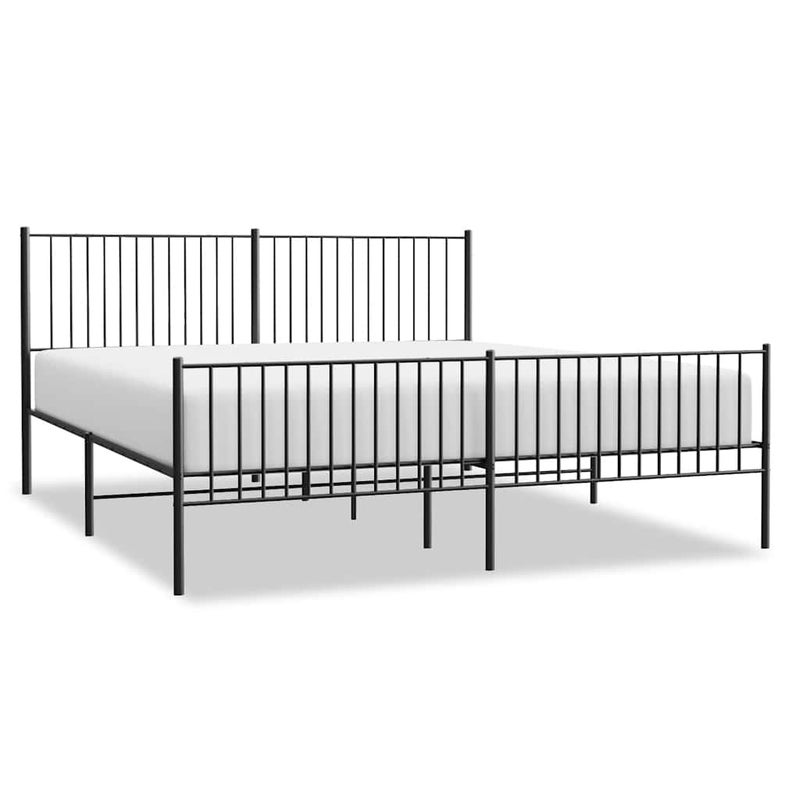 Łóżko Metalowe Czarne Rama Łóżka Ze Stelażem Do Sypialni Pokoju 193x203