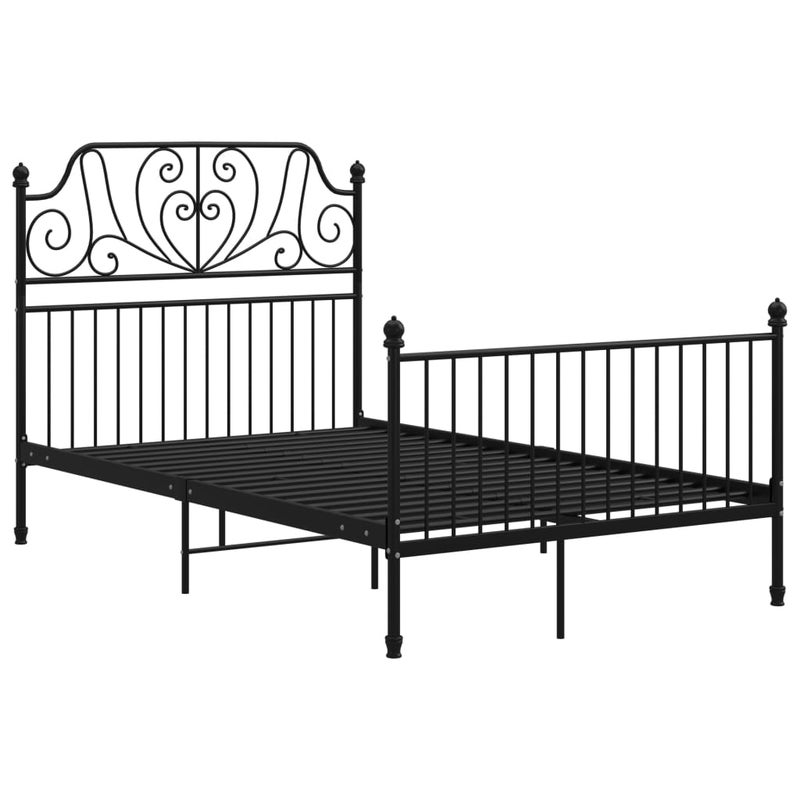 Łóżko Metalowe Czarne Rama Łóżka Ze Stelażem Do Sypialni Pokoju 120 x 200 cm
