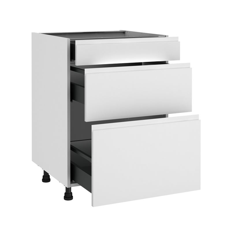 Szafka kuchenna kompletna Tokyo 60 cm biały 3 szuflady Delinia iD