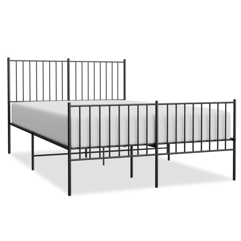 Łóżko Metalowe Czarne Rama Łóżka Ze Stelażem Do Sypialni Pokoju 140x190