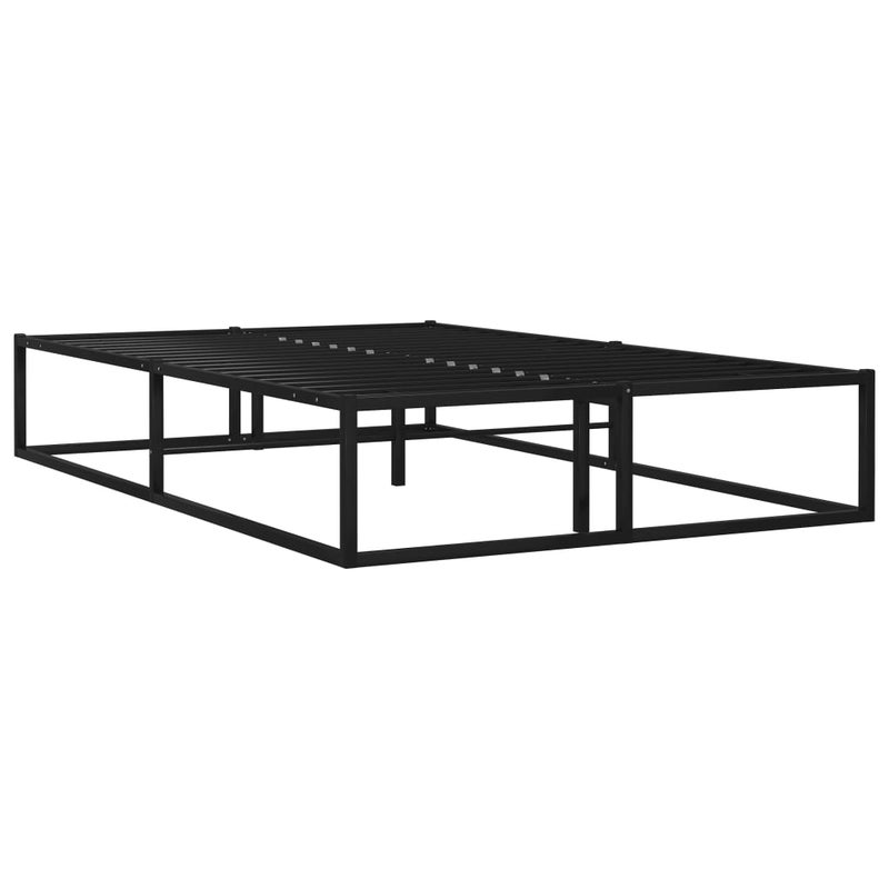 Łóżko Metalowe Czarne Rama Łóżka Ze Stelażem Do Sypialni Pokoju 120 x 200 cm