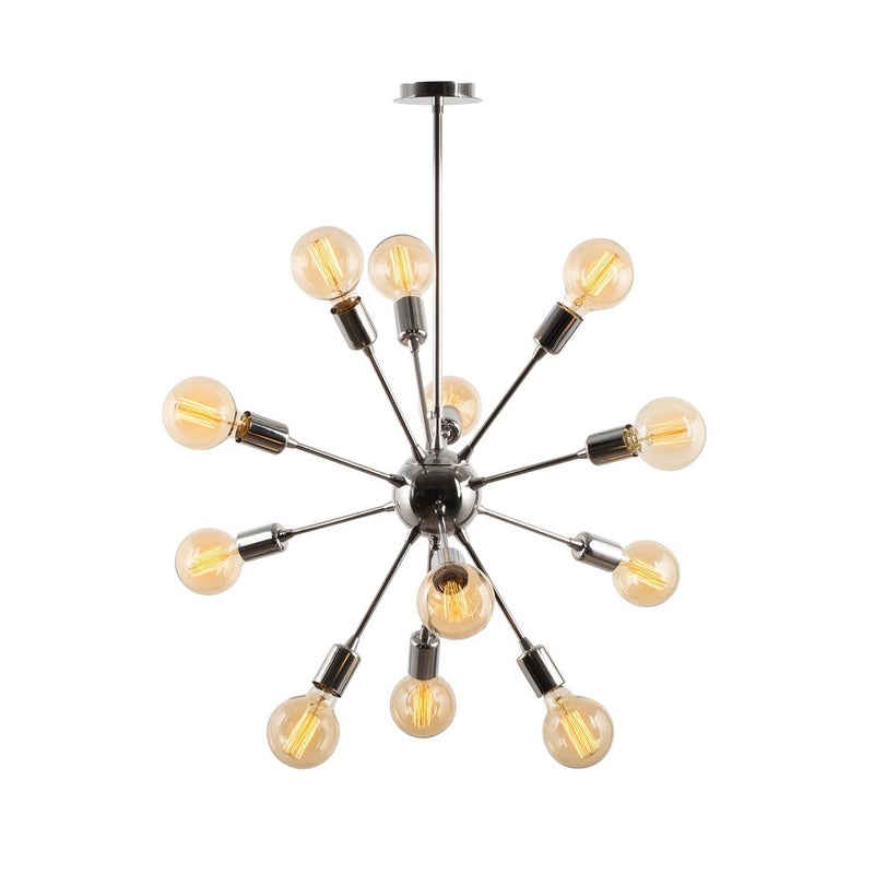 Lampa sufitowa Cooper nowoczesna oryginalna chromowana 12 świateł z regulowaną wysokością ø62cm